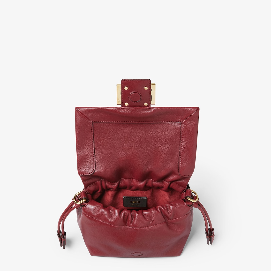 FENDI Mamma Baguette Small Burgundy nappa leather mini-bag - Image 3